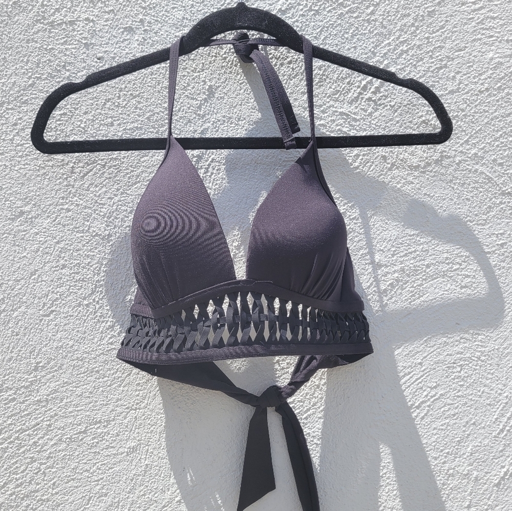 Kenneth Cole N.Y. black halter bikini top size 34B